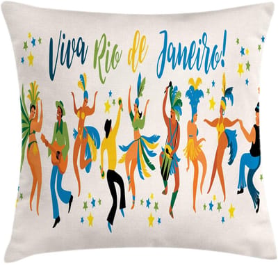 ABAKUHAUS Carnaval Kussenhoes Viva Rio – 50x50 cm – Tweezijdig bedrukt