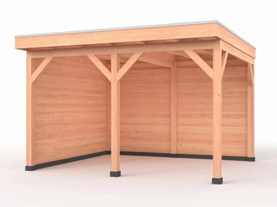 Douglas overkapping, 400 x 350, met achterwand en zijwand, Westwood Comfort Plus