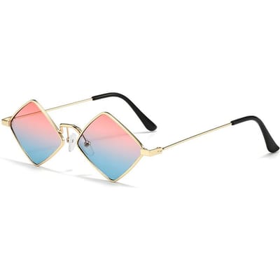 Nieuwste Diamantvormige Zonnebrillen Moderne Hip-Hop Brillen Dames Persoonlijkheid Mode Straatfotografie Zonnebescherming Brillen 1PC