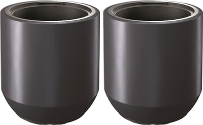 Prosperplast Plantenpot/bloempot Sevilla - 2x - buiten/binnen - kunststof - antraciet - D39 x H44 cm - met binnenpot