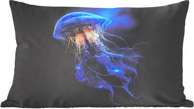 Sierkussens - Kussentjes Woonkamer - 60x40 cm - Kwal - Lichtgevend - Tentakels - Blauw