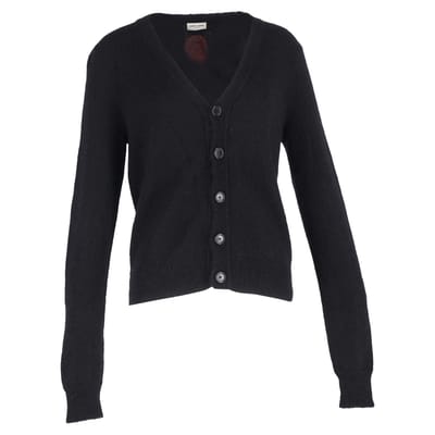 Saint Laurent Flamingo Cardigan in zwart mohair