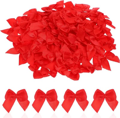 100 stuks 1 inch kleine rode strikken voor handwerk, cadeauverpakking, bruiloften en haaraccessoires