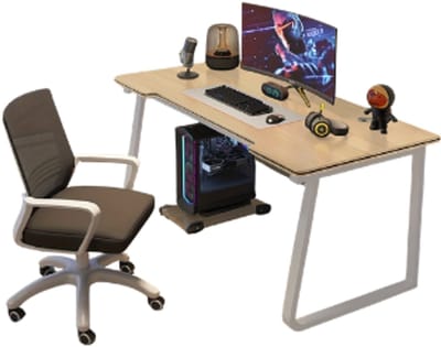 Bureau-Ergonomisch bureau -Voor thuis of op kantoor- Het biedt een ruim oppervlak-ideaal voor het plaatsen van meerdere apparaten-100X50 CM- Natuurlijk.