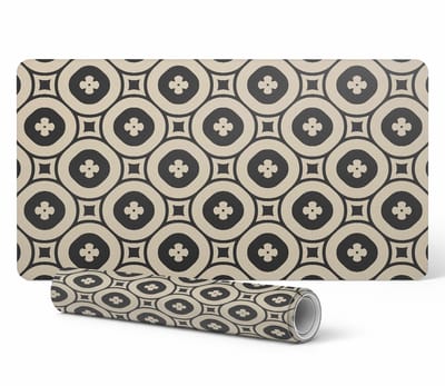 Decoratieve bureauonderlegger met grafisch geometrisch retropatroon 120x60 cm