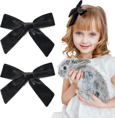 Grote Zwarte Fluweel Haarspeldjes en Accessoires voor Peuters en Meisjes