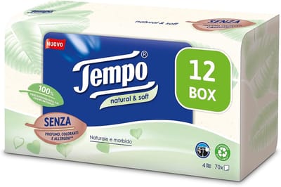 Zachte 4-laags zakdoeken - 12 verpakkingen met 70 geurvrije wegwerpzakdoeken