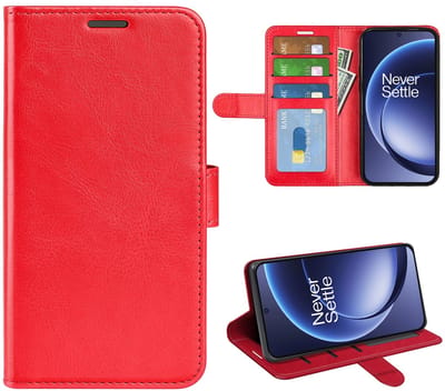 MobyDefend Hoesje - Geschikt voor OnePlus 15 - Wallet Book Case (Sluiting Achterkant) - Rood