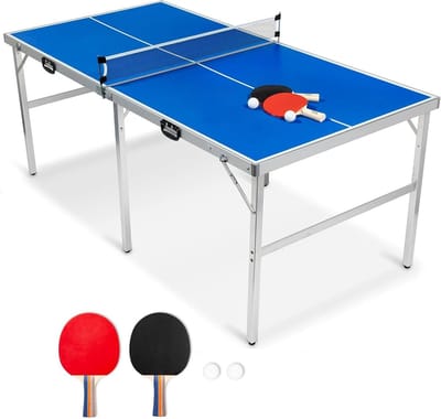 Opvouwbare Tafeltennistafel voor Binnen - Inclusief Net, Ballen en Bats - 180 x 90 x 76 cm, Geschikt voor Thuis en Sportgebruik