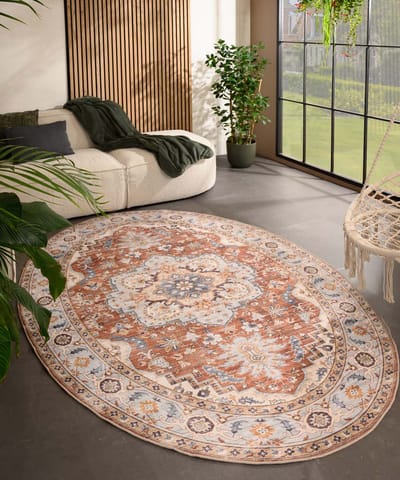 Vintage buitenkleed ovaal - Valenca Fino terracotta 80x150