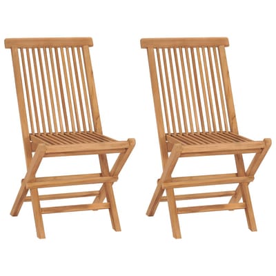 vidaXL - Opklapbare - stoelen, - 2 - stuks, - massief - teakhout