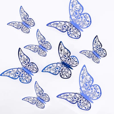 24 Stuks 3D Vlinder Decoraties in 3 Verschillende Maten voor Wanddecoratie, Kinderkamer en Bruiloft Versiering