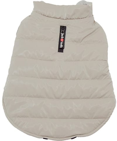 Jack and Vanilla Dogwalk Hondenjas Puffer - Warm en Wasbaar - Kleur: Beige - Maat XS - Ruglengte: 25 cm