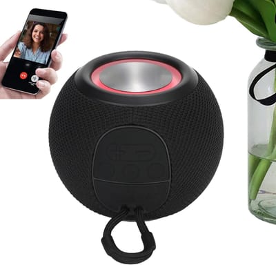 Draagbare Speaker - Muziekspeler - Binnen en buiten - Ritmische ambiance verlichting - 12.1 x 12.1 x 9.3 cm - Zwart