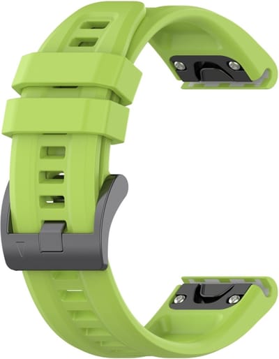 Siliconen bandje - geschikt voor Garmin Fenix 3 / 5X / 5X Plus / 6X / 6X Pro / 7X / 7X Pro / 8 (51 mm) / Quatix 3 / 6X / Tactix (7) / Enduro (2) / Descent Mk1 / Mk2(i) / Mk3i 51 mm / D2 / Delta PX / Mach 1 Pro / Epix Pro Gen 2 51 mm - limoengroen