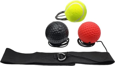 Ynkkvre - Boksreflexbal – Gear Boxing Ball – Reflex Bal met Hoofdband – Boxball met App-integratie – Mini Punch Home Trainer – Reflex Trainer – Reflex Bal voor Vechtsport – 3 Delige Gewichtsset – Geschikt voor Beginners tot Experts