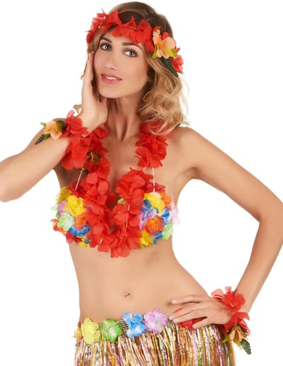 Vegaoo - Rode Hawaii set voor volwassenen