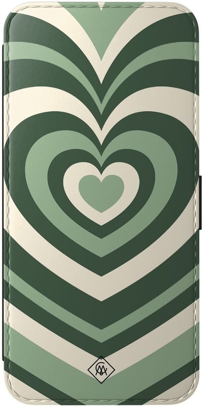 Casimoda® bookcase - Geschikt voor Samsung Galaxy A56 - Hoesje met pasjeshouder - Hart Swirl Groen - Groen - Kunstleer
