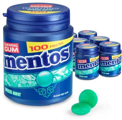 Mentos Gum Breeze Mint - Kauwgom - Suikervrij - 1x6stuks