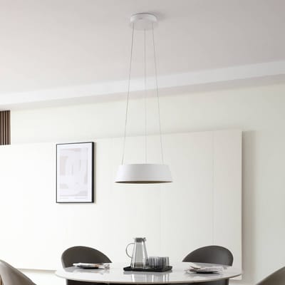 Lucande LED hanglamp Belsar, wit, aluminium, CCT