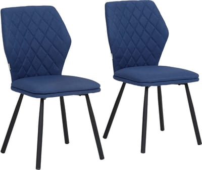 Jessica-Eetkamerstoel - Set van 2 - Blauw Stof