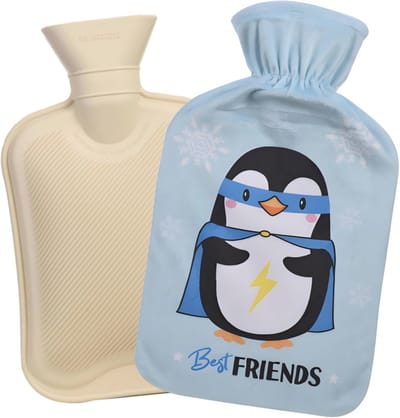 Warme Waterfles 1L met Zachte Pluche Cover - Hand- en Voetwarmers, Pijnverlichting en Krampverlichting