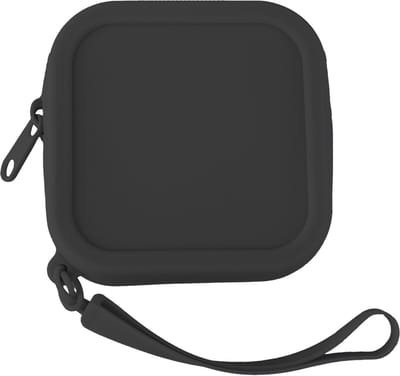 xoxo Wildhearts opbergtas met rits - Silicone Bag - Zwart - Kleine etui - Geschikt voor oordopjes / oplaadkabels / sleutels - Siliconen hoesje - Bewaaretui oortjes - Soft Case Cover Protector - Beschermhoes - Zwart