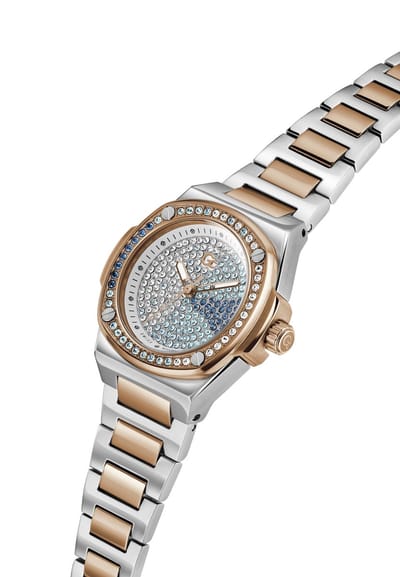 Gc Gc Coussin Shape Mini Quartz Analoog Horloge Zilver En Roos Kast: 100% Roestvrij Staal | Bracelet 100% Roestvrij Staal 30 mm Z12010L9, Z12011L7