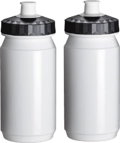 Waterfles Kind 2x 550 ml Wit Zwart Drinkbus Fiets Bidon