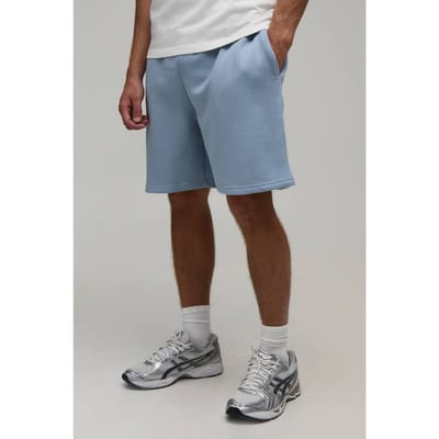 Wijde Short Met Verlaagd Kruis Middellang | Dusty Blue | Size XS