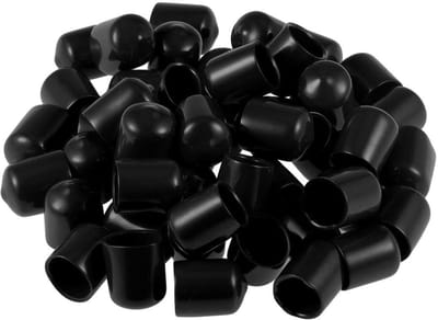 Dailygoods- Rubberen Eindkap 50 Stuks - 18 mm ID - Zwarte Vinyl Draadbeschermers - Flexibele Schroefdoppen - Zachte Rubber Hoezen - Hoogwaardig PVC Materiaal - Draadkap