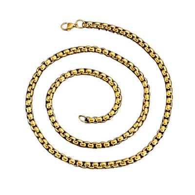 Aramat Jewels | Halskettingen | RVS Jasseron Ketting Goudkleur - Elegante Schakelketting | 3.5mm / 55cm |55cm | | Staal | Volwassenen | Verkleurd niet