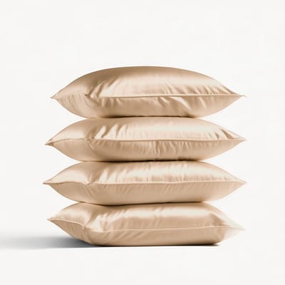 4x Zijden Kussensloop 40x80cm Donker Champagne Hotelsluiting 19 Momme - Kussensloop set - Luxe Silk Kussensloop 100% moerbei zijde - Zijde kussensloop - Silk Heaven - 40x80cm / Hotelsluiting