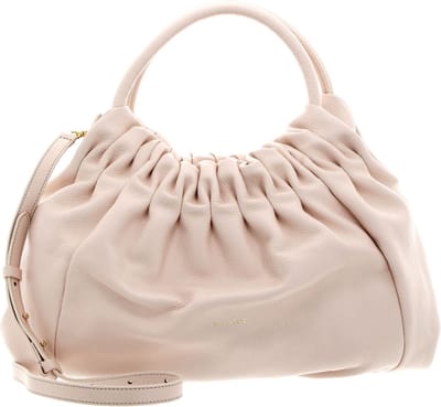 COCCINELLE Leren Schoudertas Handtas Croisette Handbag Grained Leather Creamy Pink Roze
