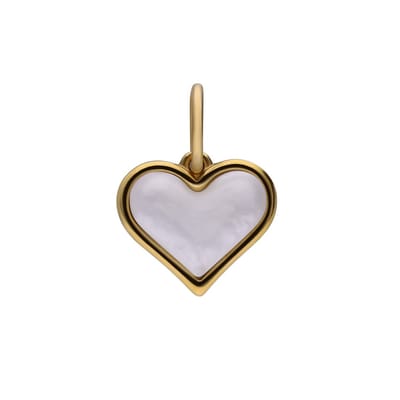Lucardi - Dames Stalen goldplated bedel hart - Hanger - Staal - Goudkleurig