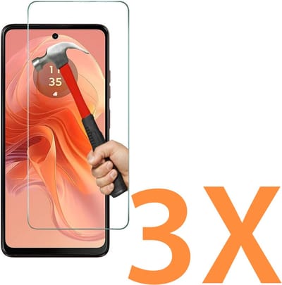 Glasplaatje Geschikt voor: Motorola Moto E14 / Moto G04 / G04s / Moto G24- 3x Screenprotector - screen protector - glas - bescherm - beschermglas