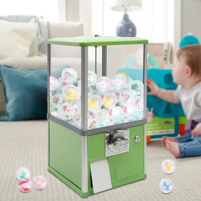 Snoepautomaat - Kauwgomballenautomaat - Capsules Uitgeven - Robuuste Aluminium Legering - 26x29x53CM - Groen