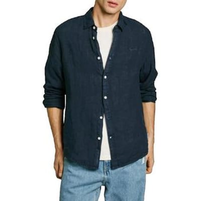 Overhemd Lange Mouw Pepe jeans Chemise Pepe Jeans Arnau bleu marine