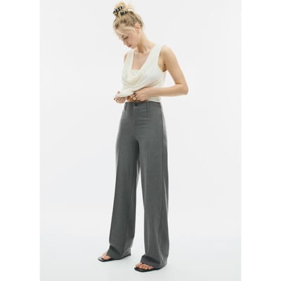 Stradivarius Broek met wijde pijpen  Donkergrijs 32