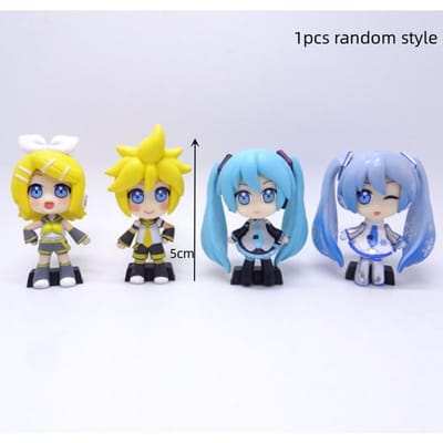 7cm 7 styles Aléatoire Hatsune Miku chanteuse virtuelle Figurine d'action Anime Modèle PVC 3D Accessoires Cosplay Personnage Mignon Adorable Enfants gray