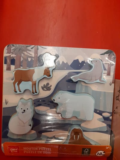 Houten vormen puzzel antarctische dieren