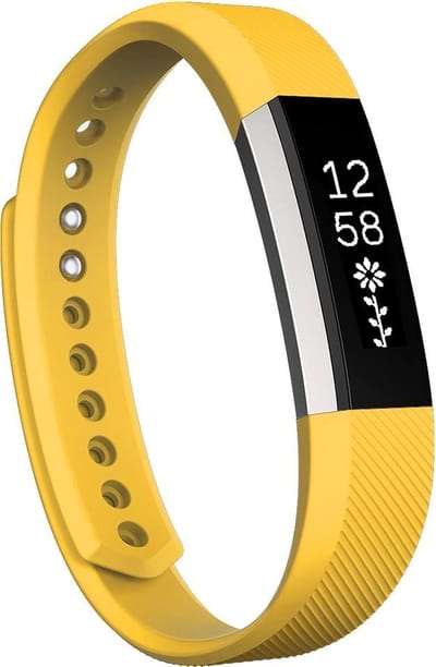 By Qubix - Compatible Fitbit bandje - Geschikt voor Fitbit Alta siliconen bandje, Maat: Large, Lengte: 22CM - Geel Smartwatch bandje