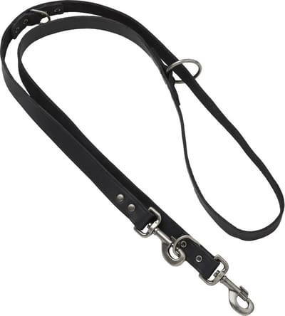 Adori Dresseerlijn Vetleder Met Print - Hondenriem - 200x1.4 cm Zwart M