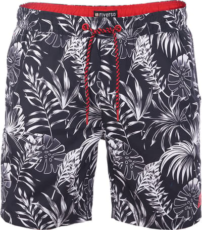 riverso Heren Short RIVKai bequem Zwart L Volwassenen Zwemshort met Print met Elastische Band
