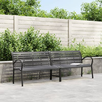vidaXL - Tuinbank - dubbel - 231 - cm - staal - en - HKC - zwart