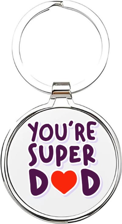 Akyol - Super dad Sleutelhanger - vader - papa's - Vader sleutelhanger - Papa sleutelhanger - Sleutelhanger papa - Familie sleutelhanger - Vaderdag cadeautje - Papa cadeau - Dad - stiefvader - schoonvader - Fathersday - 4 x 7,5 CM