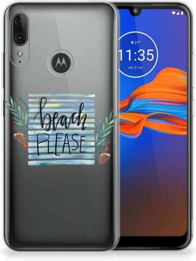 TPU Hoesje voor Motorola Moto E6 Plus Telefoonhoesje met Naam Boho Beach