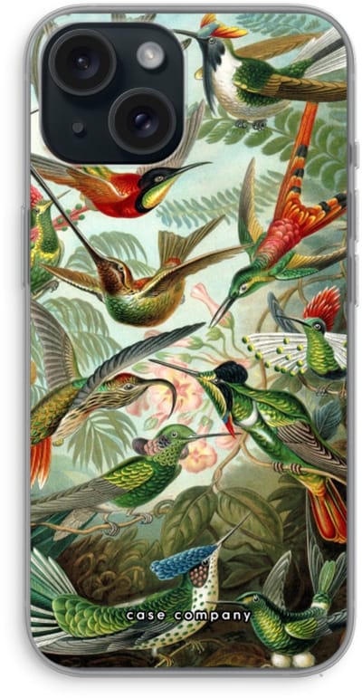 Case Company® - Hoesje geschikt voor iPhone 15 hoesje - Haeckel Trochilidae - Soft Cover Telefoonhoesje - Bescherming aan alle Kanten en Schermrand