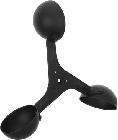 Aluminium Windmeter - Windsnelheidsmeter Anemometer - Meteorologische Metingen - Hoge Nauwkeurigheid - 17.5 cm - Zwart