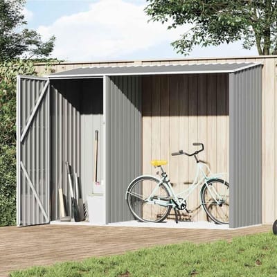 Tuinopslag Box - Gereedschapsschuur - Buiten Spullen Opbergen - Verhoogt Opslagruimte - 245 x 98 cm - Grijs